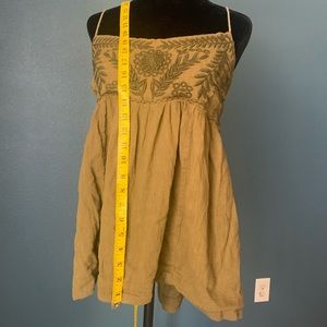 Free People bohemian embroidered tank with adjustable straps - Large